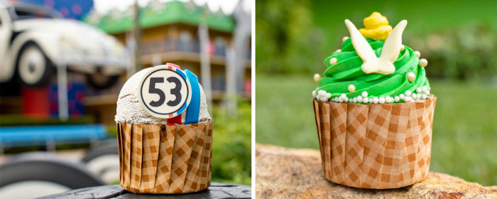 Tinkerbell cupcake, Herby cupcake, Te Fiti Cone on my! (Photo: Disney Parks Blog)
