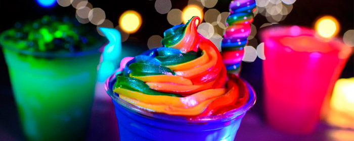 Sip on this truly sparkly drink, the Glowing Unicorn at Disney's H2O Glow Nights at Typhoon Lagoon (Photo: Disney Parks Blog)