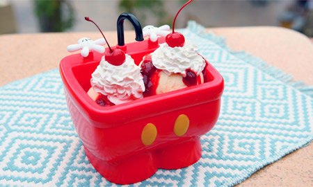Take a scoop out of this adorable ice cream sundae given in a Mickey-shaped kitchen sink (Photo: Walt Disney World)