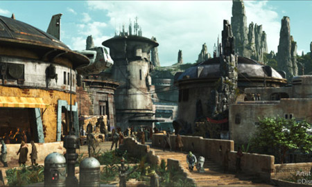 An artist rendering of Black Spire outpost, the village at the center of the Star Wars: Galaxy’s Edge land opening in 2019 (Photo: Walt Disney World)