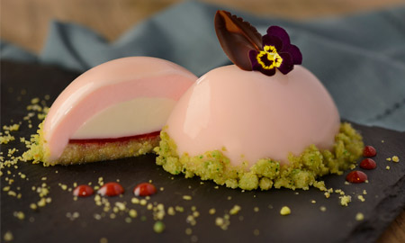This Panna Cotta from Masterpiece Kitchen is almost too pretty to eat – almost (Photo: Walt Disney World)