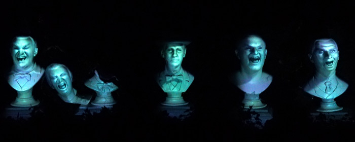 Harmonizing Grim Grinning Ghost statues at Haunted Mansion - Magic Kingdom