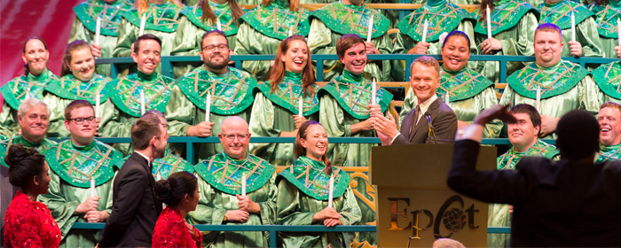 See Neil Patrick Harris or Whoopi Goldberg narrate at Epcot's Festival of the Holidays Candlelight Processional (Photo: Walt Disney World News)