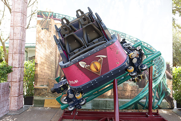 The Cobra’s Curse ride vehicle has the ability to spin freely during the ride
